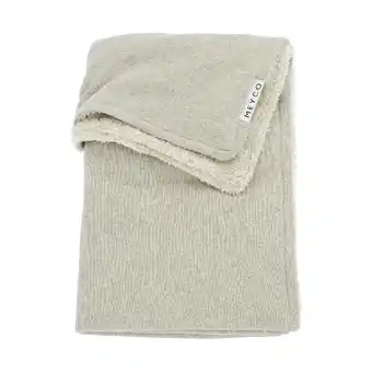 Babypark Meyco knit basic fleece wiegdeken sand melange 75 x 100 cm aanbieding