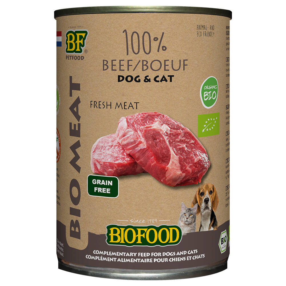 Biofood organic 100 meat beef dog & cat zooplus 6 x 400 g