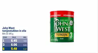 Makro John West tonijnstukken in olie aanbieding