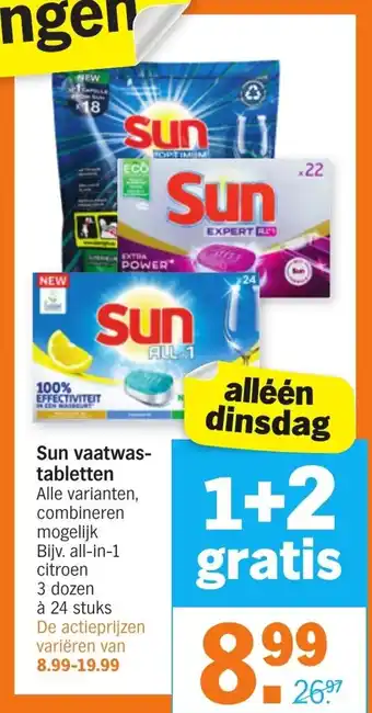 Albert Heijn Sun vaatwastabletten aanbieding