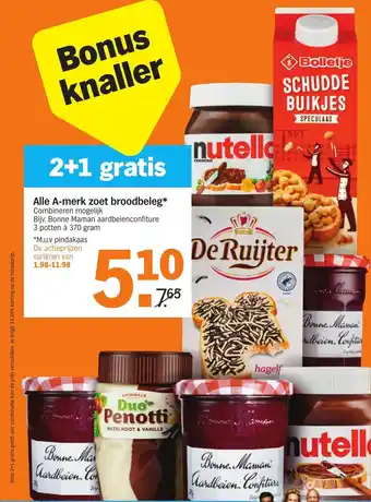 Albert Heijn Alle a-merk zoet broodbeleg 370g aanbieding