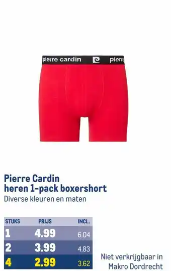 Makro Pierre Cardin heren 1-pack boxershort aanbieding