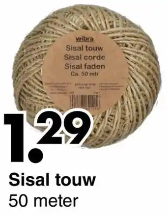 Wibra Sisal touw 50 meter aanbieding