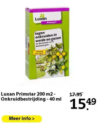 Boerenbond Luxan Primstar 200 m2 - Onkruidbestrijding - 40 ml aanbieding