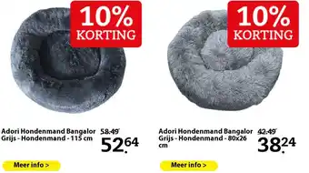 Boerenbond Adori Hondenmand Bangalor Grijs - Hondenmand - 80x26 cm aanbieding