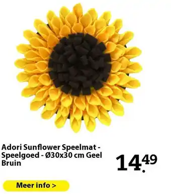 Boerenbond Adori Sunflower Speelmat - Speelgoed - Ø30x30 cm Geel Bruin aanbieding