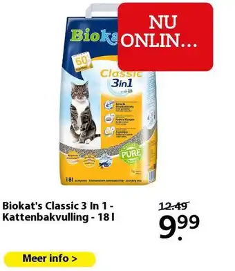 Pets Place Biokat's Classic 3 In 1 - Kattenbakvulling - 18 l aanbieding