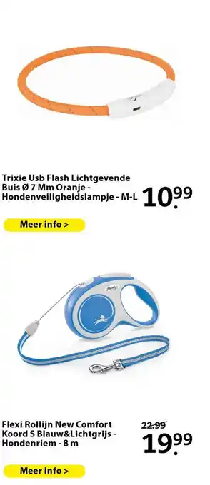 Pets Place Trixie Usb Flash Lichtgevende Buis Ø 7 Mm Oranje - Hondenveiligheidslampje - M-L aanbieding