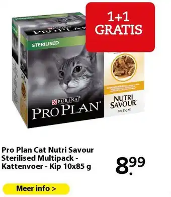 Pets Place Pro Plan Cat Nutri Savour Sterilised Multipack - Kattenvoer - Kip 10x85 g aanbieding