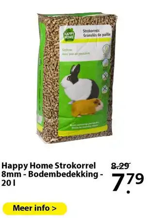 Pets Place Happy Home Strokorrel 8mm - Bodembedekking - 20 l aanbieding