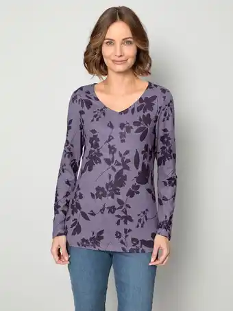 Klingel Shirt met bladerenmotief paola lila/aubergine aanbieding