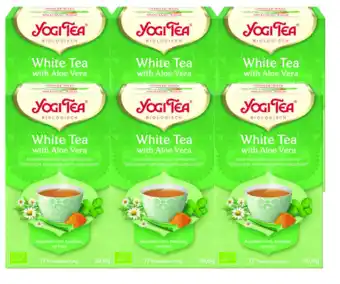 De Online Drogist Yogi tea white tea with aloë vera voordeelverpakking 6x17st aanbieding