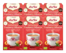 De Online Drogist Yogi tea positive energy cranberry hibiscus voordeelverpakking 6x17st aanbieding