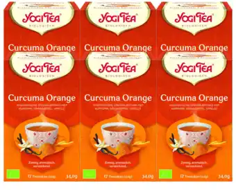 De Online Drogist Yogi tea curcuma orange thee voordeelverpakking 6x17st aanbieding