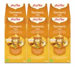 De Online Drogist Yogi tea turmeric chai losse thee voordeelverpakking 6x90gr aanbieding