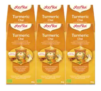 De Online Drogist Yogi tea turmeric chai losse thee voordeelverpakking 6x90gr aanbieding