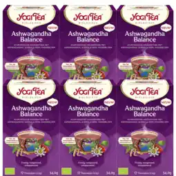 De Online Drogist Yogi tea ashwagandha balance voordeelverpakking 6x17st aanbieding