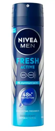 De Online Drogist Nivea men fresh active deodorant spray 150ml aanbieding