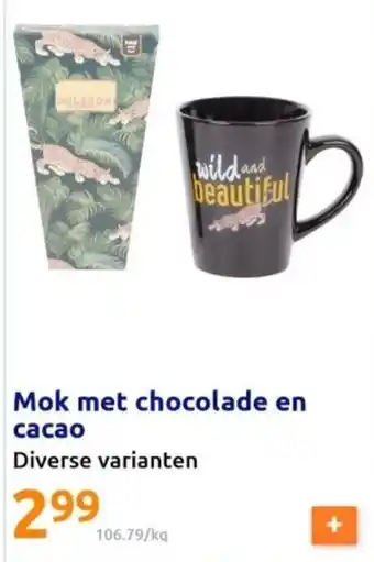 Action Mok met chocolade en cacao aanbieding