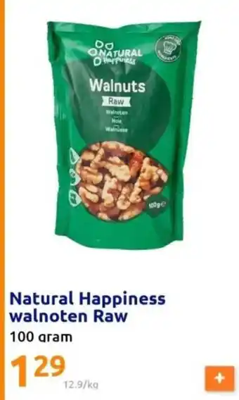 Action Natural Happiness walnoten Raw 100 gram aanbieding