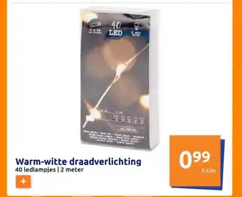 Action Warm-witte draadverlichting 40 ledlampjes | 2 meter aanbieding