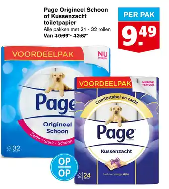 Hoogvliet Page Origineel Schoon of Kussenzacht toiletpapier aanbieding