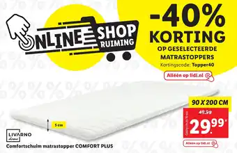 Lidl LIVARNO home Comfortschuim matrastopper COMFORT PLUS aanbieding