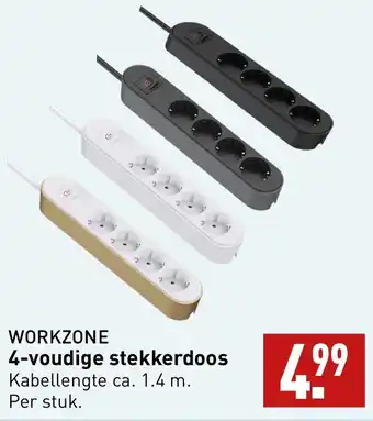 ALDI WORKZONE 4-voudige stekkerdoos aanbieding