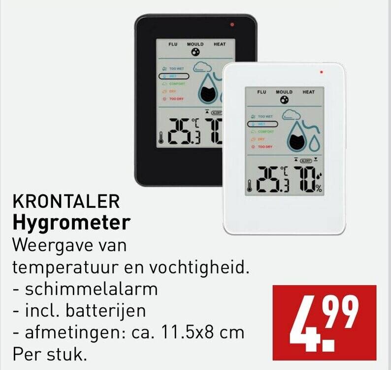 KRONTALER Hygrometer aanbieding bij ALDI