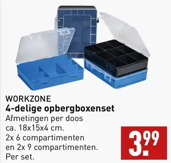 ALDI WORKZONE 4-delige opbergboxenset aanbieding