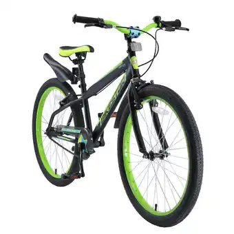 Decathlon Bikestar, urban jungle, kinderfiets, 24 inch, zwart/groen aanbieding