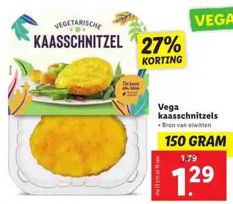 Lidl Vega kaasschnitzels 150g aanbieding