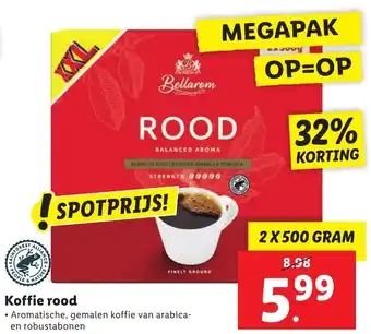 Lidl Koffie rood 2x500g aanbieding