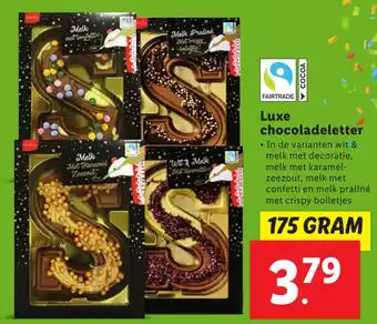 Lidl Luxe chocoladeletter 175g aanbieding