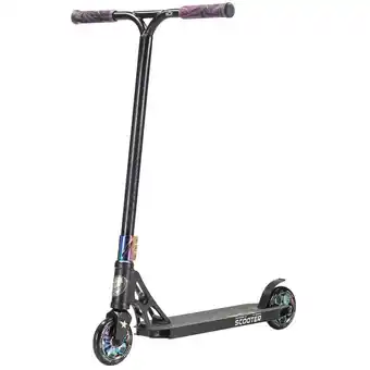 Decathlon Star scooter freestyle jump alu stuntstep, 120mm pro trick roller, zwart chroom aanbieding