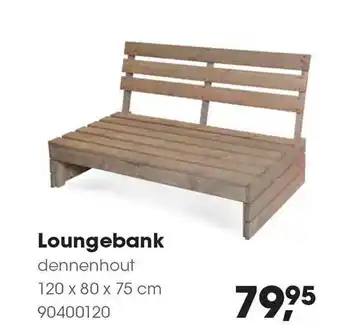 HANOS Loungebank Dennenhout 120 X 80 X 75 Cm aanbieding