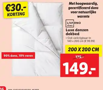 Lidl LIVARNO home Luxe donzen dekbed aanbieding