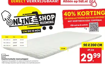 Lidl LIVARNO home Comfortschuim-matrastopper aanbieding