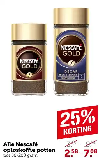 Coop Alle Nescafé oploskoffie potten aanbieding