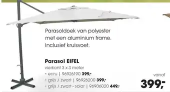 HANOS Parasol Eifel 3 X 3 Meter aanbieding