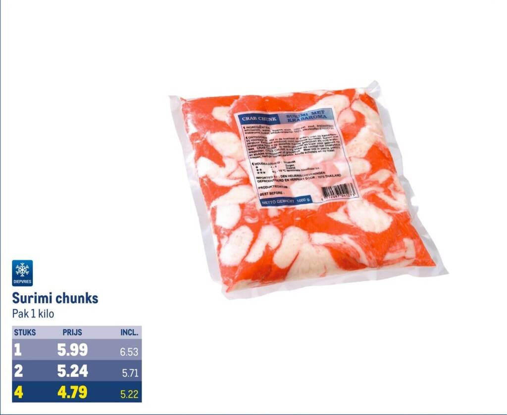 Surimi chunks aanbieding bij Makro