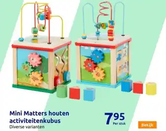 Action Mini Matters houten activiteitenkubus aanbieding