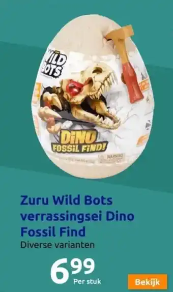 Action Zuru Wild Bots verrassingsei Dino Fossil Find aanbieding