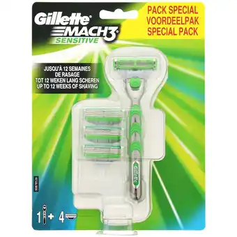 Action Gillette Mach3 scheermessen Sensitive aanbieding