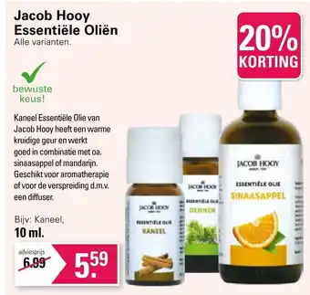 De Online Drogist Jacob Hooy Essentiële Oliën aanbieding