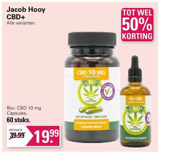 De Online Drogist Jacob Hooy CBD+ Alle varianten. aanbieding