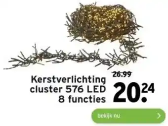 GAMMA Kerstverlichting cluster 576 LED 8 functies aanbieding