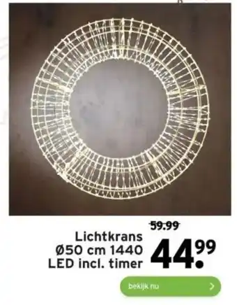 GAMMA Lichtkrans Ø50 cm 1440 LED incl. timer aanbieding