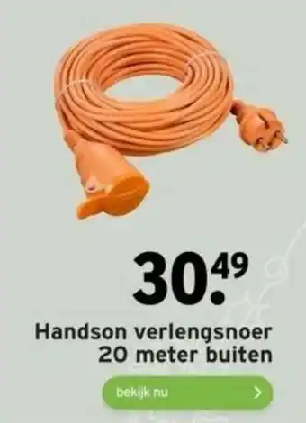 GAMMA Handson verlengsnoer 20 meter buiten aanbieding