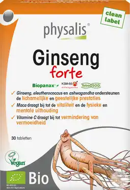 De Online Drogist Physalis ginseng forte tabletten 30tb aanbieding